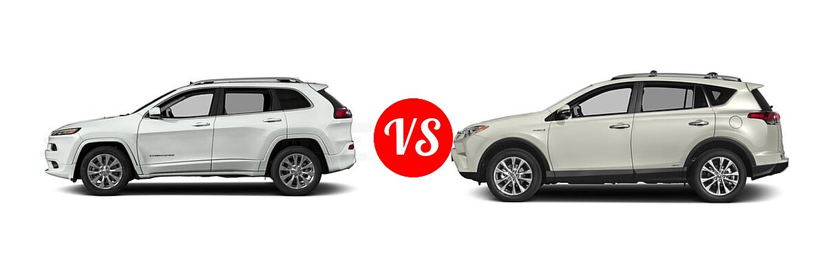 2017 Jeep Cherokee SUV Overland vs. 2017 Toyota RAV4 Hybrid SUV Limited - Side Comparison