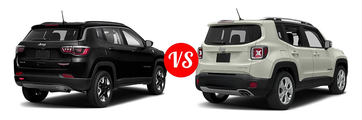 2018 Jeep Compass SUV Trailhawk vs. 2018 Jeep Renegade SUV Limited - Rear Right Comparison