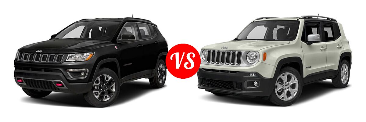 2018 Jeep Compass SUV Trailhawk vs. 2018 Jeep Renegade SUV Limited - Front Left Comparison
