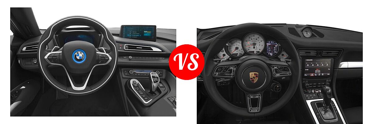 2020 BMW i8 Convertible PHEV Roadster vs. 2018 Porsche 911 Convertible Turbo / Turbo S - Dashboard Comparison
