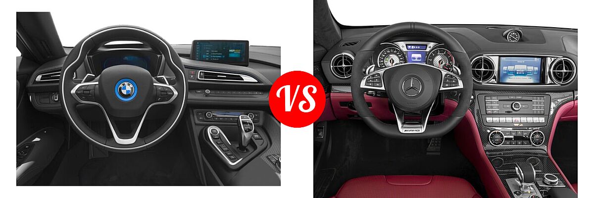 2020 BMW i8 Convertible PHEV Roadster vs. 2018 Mercedes-Benz SL-Class SL 63 AMG Convertible AMG SL 63 - Dashboard Comparison