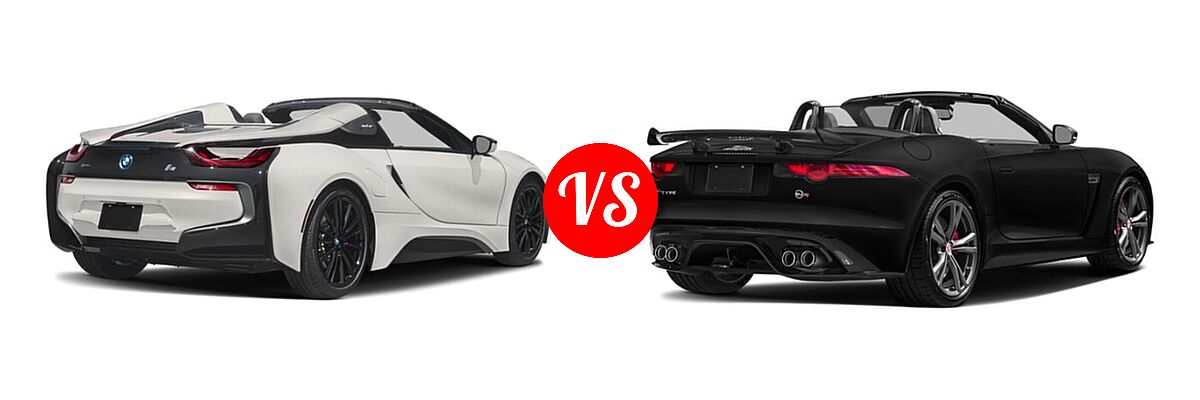 2020 BMW i8 Convertible PHEV Roadster vs. 2018 Jaguar F-TYPE SVR Convertible SVR - Rear Right Comparison