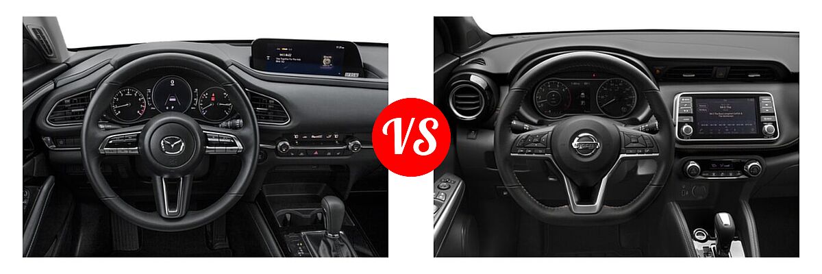 2020 Mazda CX-30 SUV Preferred Package vs. 2020 Nissan Kicks SUV SR - Dashboard Comparison