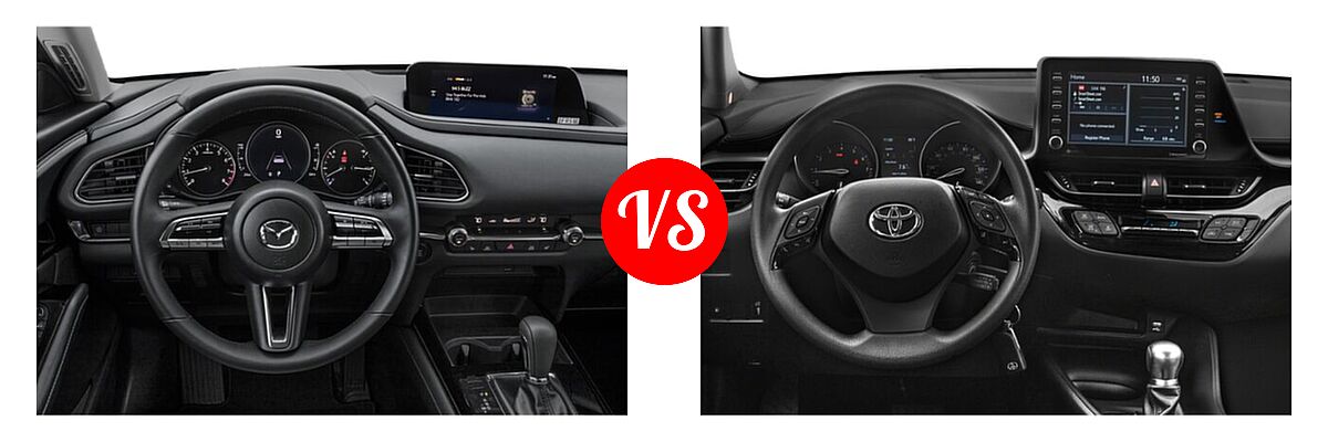 2020 Mazda CX-30 SUV Preferred Package vs. 2020 Toyota C-HR SUV Limited - Dashboard Comparison