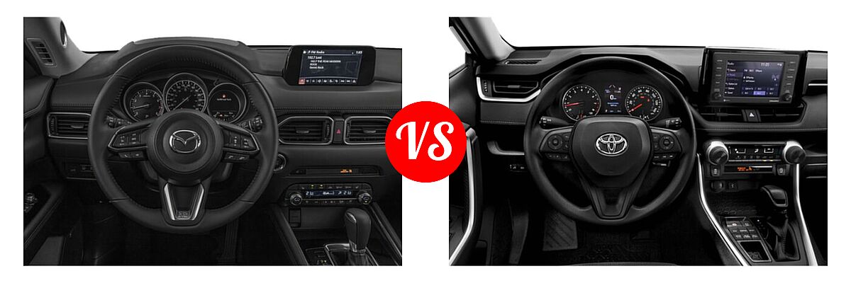 2020 Mazda CX-5 SUV Signature vs. 2020 Toyota RAV4 SUV LE - Dashboard Comparison