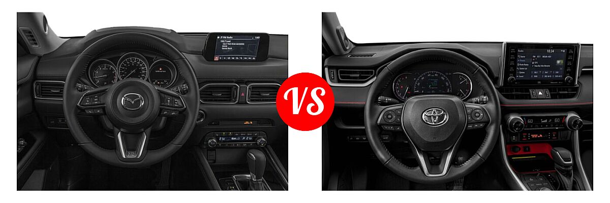 2020 Mazda CX-5 SUV Signature vs. 2020 Toyota RAV4 SUV TRD Off Road - Dashboard Comparison