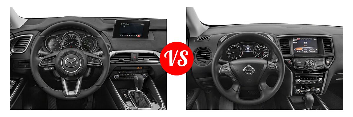 2020 Mazda CX-9 SUV Grand Touring vs. 2020 Nissan Pathfinder SUV S - Dashboard Comparison