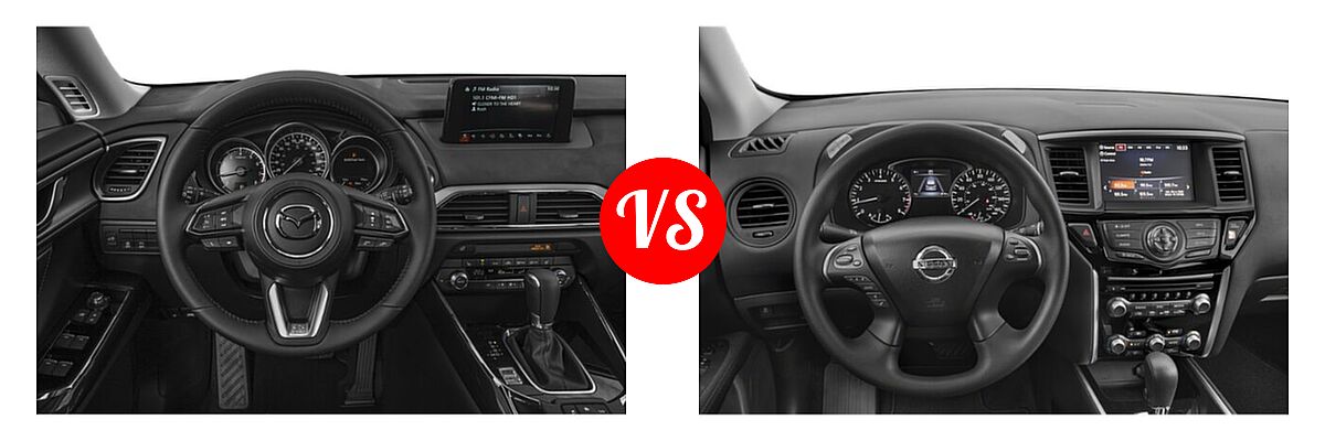 2020 Mazda CX-9 SUV Signature vs. 2020 Nissan Pathfinder SUV S - Dashboard Comparison