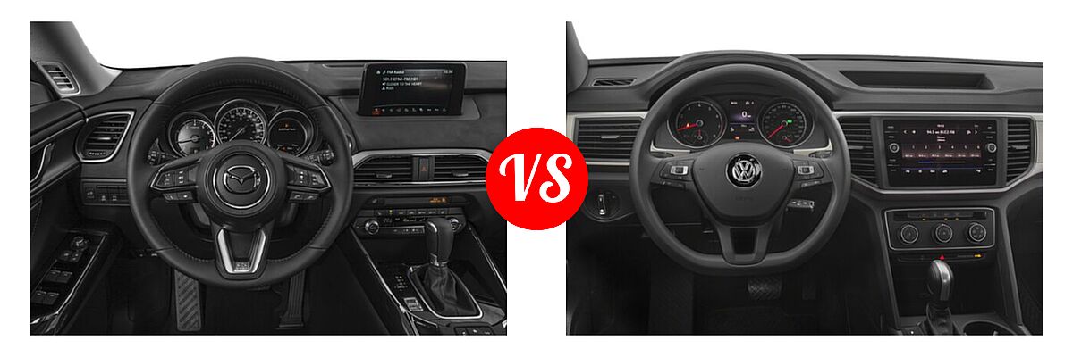 2020 Mazda CX-9 SUV Signature vs. 2020 Volkswagen Atlas SUV 2.0T S / 2.0T SE / 2.0T SE w/Technology / 2.0T SEL / 3.6L V6 S / 3.6L V6 SE / 3.6L V6 SE w/Technology / 3.6L V6 SEL / 3.6L V6 SEL Premium - Dashboard Comparison