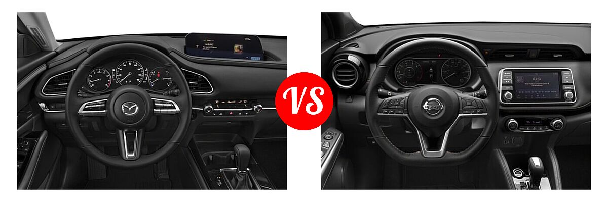 2020 Mazda CX-30 SUV Premium Package vs. 2020 Nissan Kicks SUV SR - Dashboard Comparison