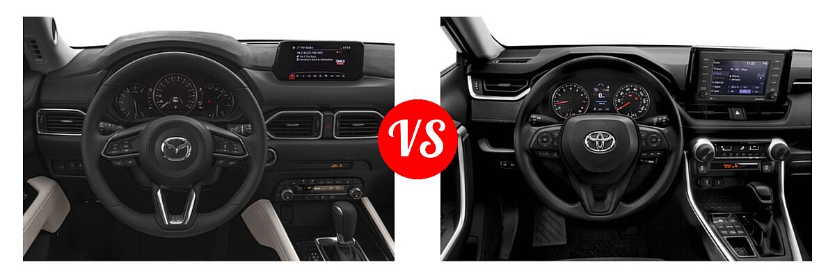 2020 Mazda CX-5 SUV Grand Touring vs. 2020 Toyota RAV4 SUV LE - Dashboard Comparison