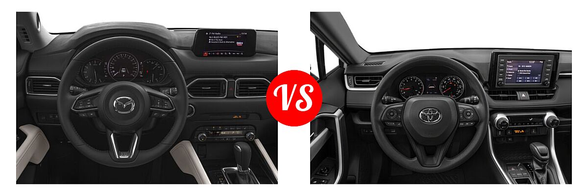 2020 Mazda CX-5 SUV Grand Touring vs. 2020 Toyota RAV4 SUV XLE / XLE Premium - Dashboard Comparison