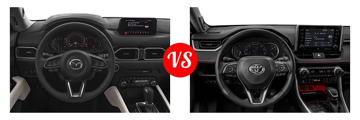 2020 Mazda CX-5 SUV Grand Touring vs. 2020 Toyota RAV4 SUV TRD Off Road - Dashboard Comparison