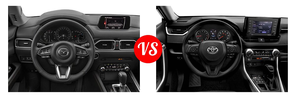 2020 Mazda CX-5 SUV Grand Touring Reserve vs. 2020 Toyota RAV4 SUV LE - Dashboard Comparison