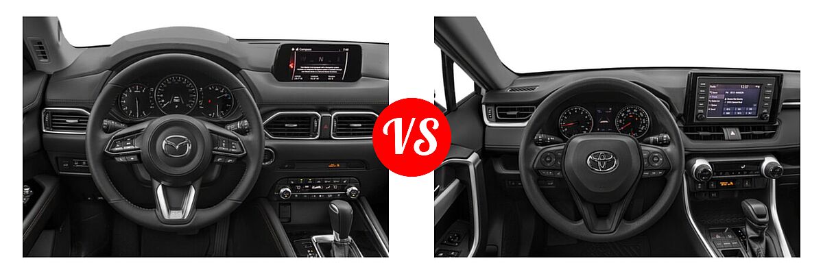 2020 Mazda CX-5 SUV Grand Touring Reserve vs. 2020 Toyota RAV4 SUV XLE / XLE Premium - Dashboard Comparison
