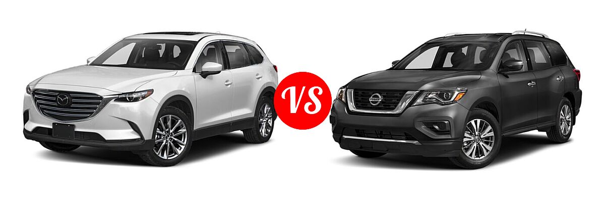 2020 Mazda CX-9 SUV Signature vs. 2020 Nissan Pathfinder SUV S - Front Left Comparison
