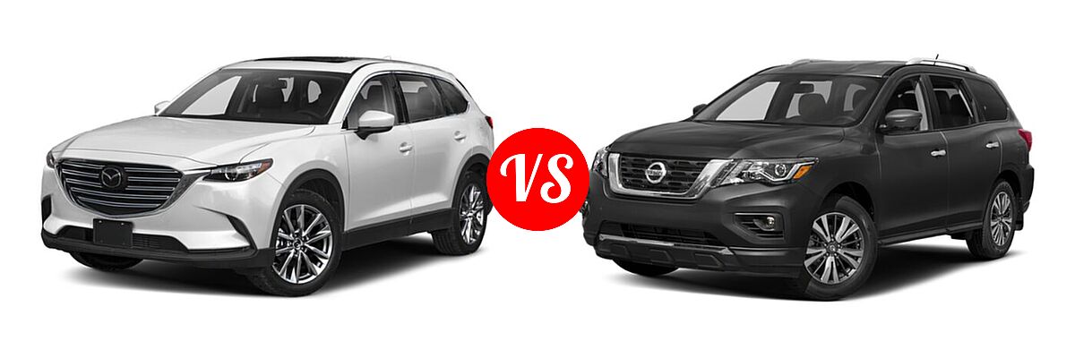 2020 Mazda CX-9 SUV Signature vs. 2020 Nissan Pathfinder SUV SL / SV - Front Left Comparison