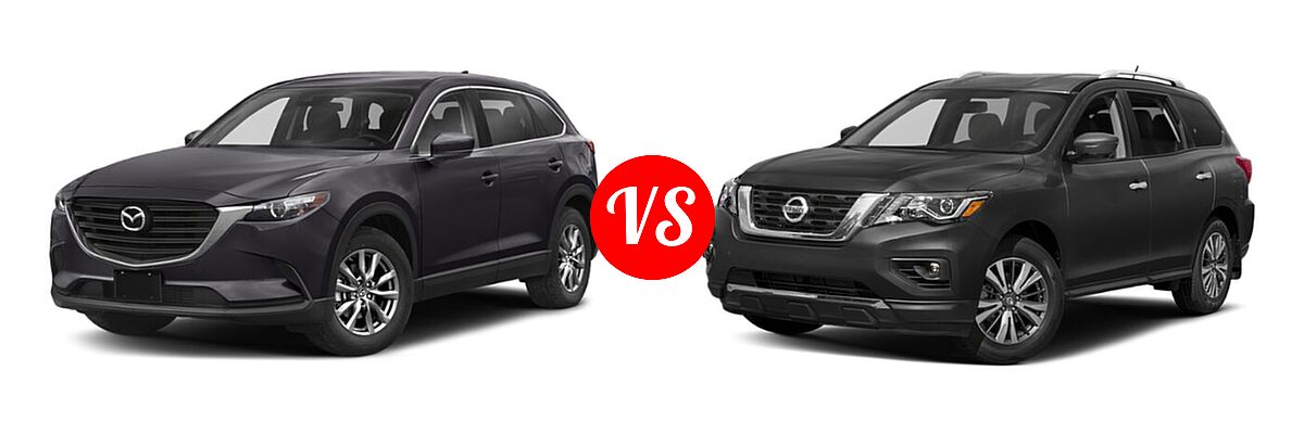 2020 Mazda CX-9 SUV Grand Touring vs. 2020 Nissan Pathfinder SUV SL / SV - Front Left Comparison