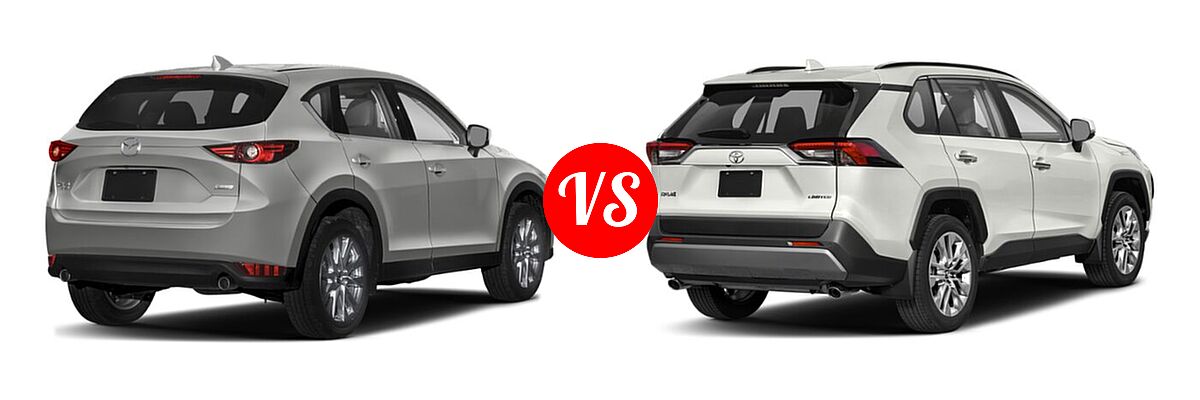 2020 Mazda CX-5 SUV Grand Touring vs. 2020 Toyota RAV4 SUV Limited - Rear Right Comparison