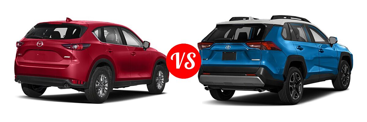2020 Mazda CX-5 SUV Signature vs. 2020 Toyota RAV4 SUV Adventure - Rear Right Comparison