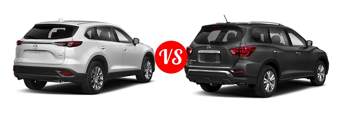 2020 Mazda CX-9 SUV Signature vs. 2020 Nissan Pathfinder SUV S - Rear Right Comparison