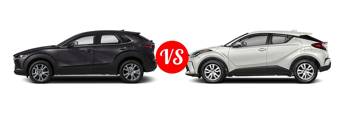 2020 Mazda CX-30 SUV Preferred Package vs. 2020 Toyota C-HR SUV Limited - Side Comparison