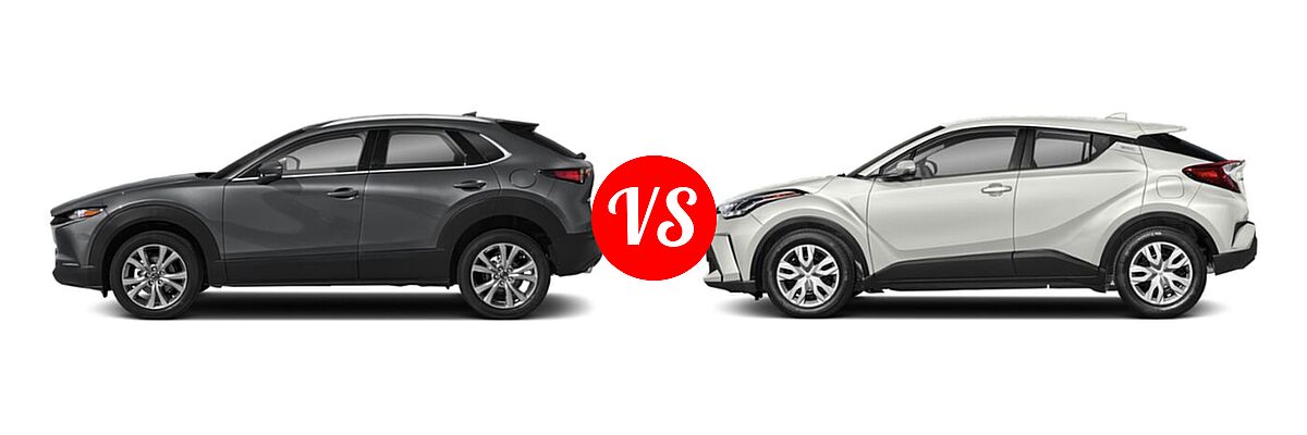 2020 Mazda CX-30 SUV Premium Package vs. 2020 Toyota C-HR SUV Limited - Side Comparison