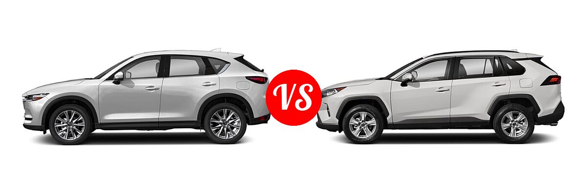 2020 Mazda CX-5 SUV Grand Touring vs. 2020 Toyota RAV4 SUV XLE / XLE Premium - Side Comparison