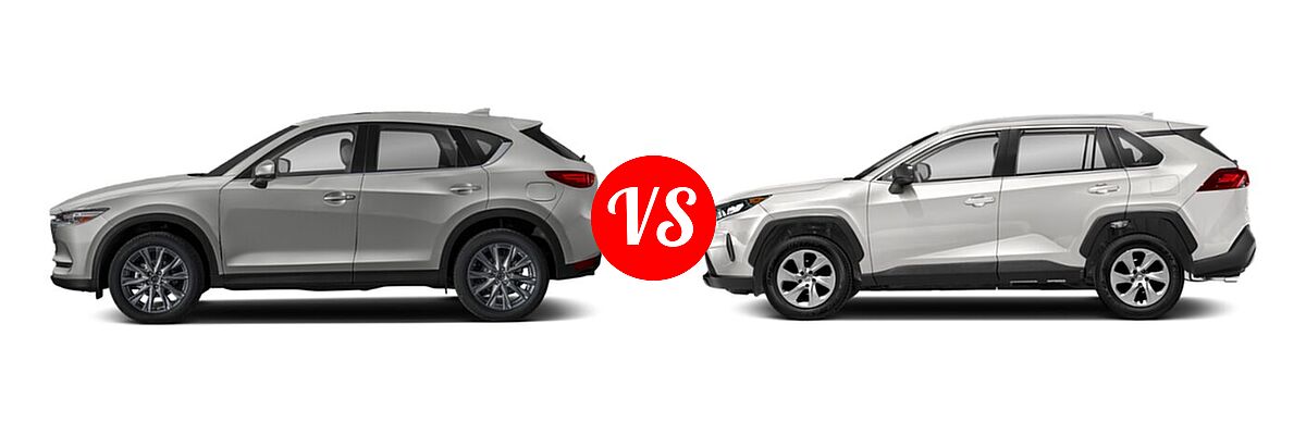 2020 Mazda CX-5 SUV Grand Touring vs. 2020 Toyota RAV4 SUV LE - Side Comparison