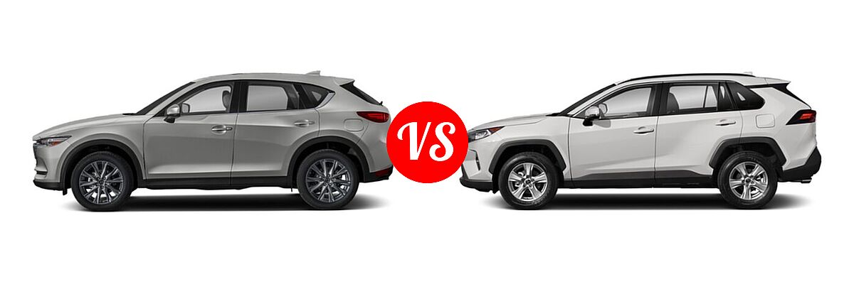 2020 Mazda CX-5 SUV Grand Touring vs. 2020 Toyota RAV4 SUV XLE / XLE Premium - Side Comparison