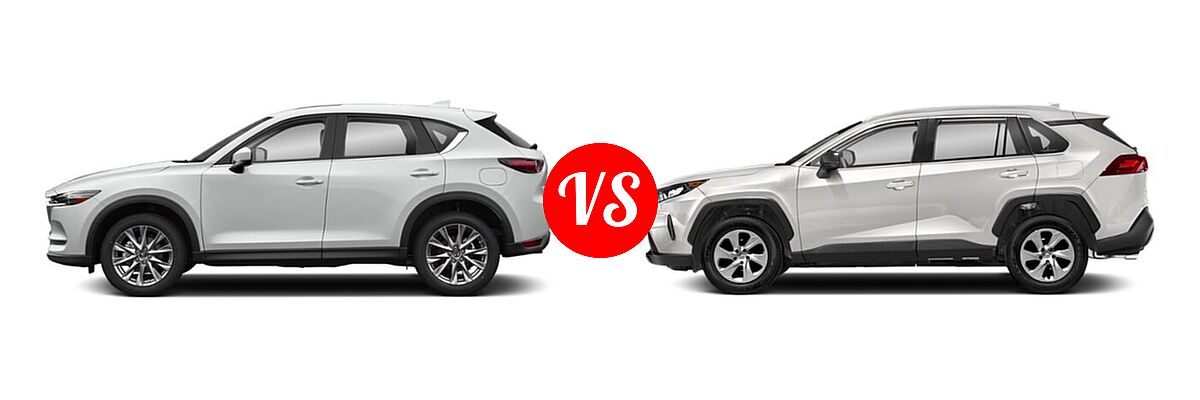 2020 Mazda CX-5 SUV Grand Touring Reserve vs. 2020 Toyota RAV4 SUV LE - Side Comparison