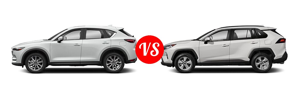2020 Mazda CX-5 SUV Grand Touring Reserve vs. 2020 Toyota RAV4 SUV XLE / XLE Premium - Side Comparison