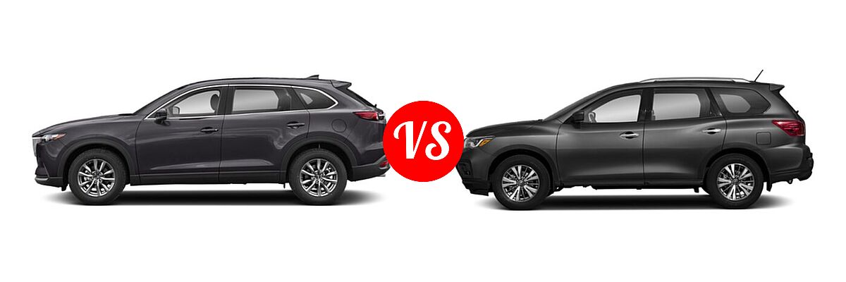 2020 Mazda CX-9 SUV Grand Touring vs. 2020 Nissan Pathfinder SUV S - Side Comparison