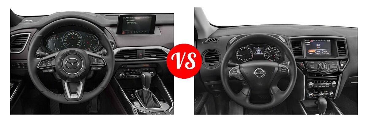 2020 Mazda CX-9 SUV Touring vs. 2020 Nissan Pathfinder SUV S - Dashboard Comparison