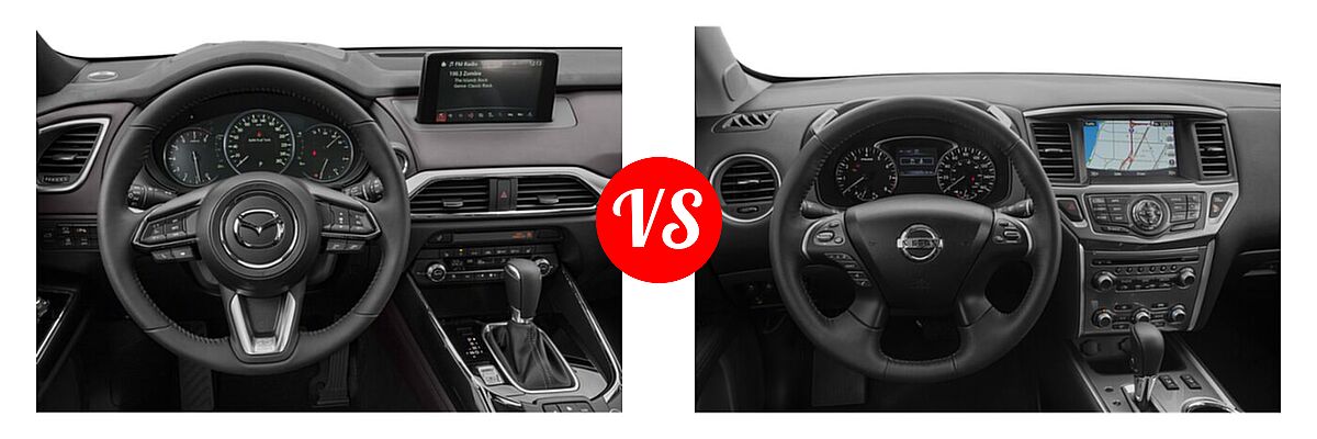 2020 Mazda CX-9 SUV Touring vs. 2020 Nissan Pathfinder SUV SL / SV - Dashboard Comparison