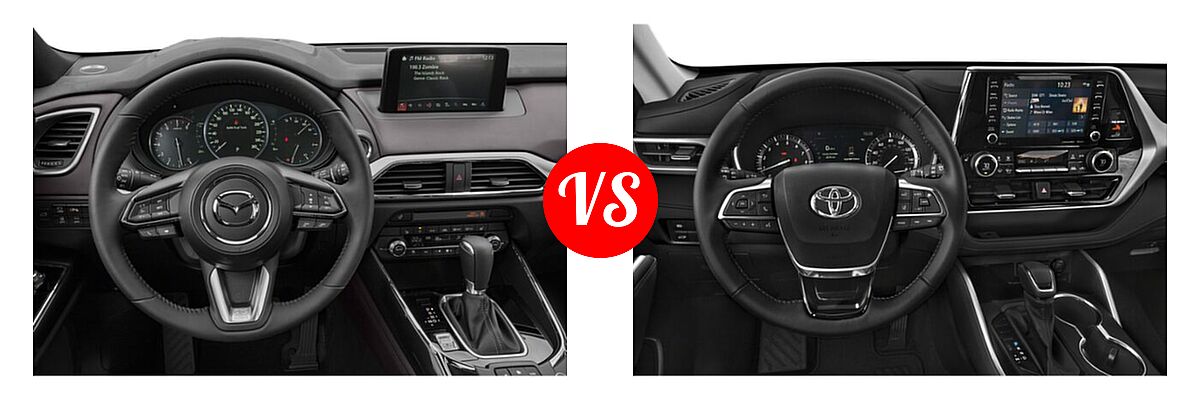 2020 Mazda CX-9 SUV Touring vs. 2020 Toyota Highlander SUV XLE - Dashboard Comparison