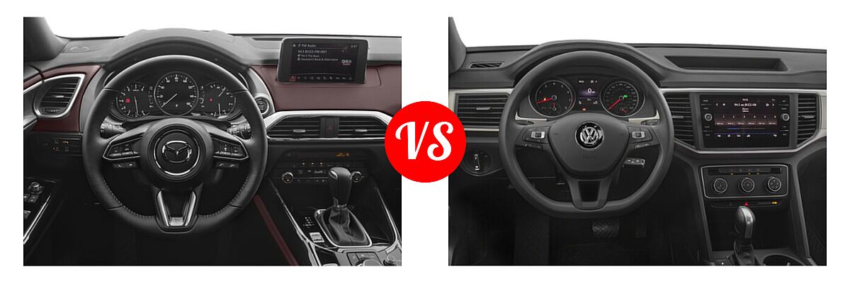 2020 Mazda CX-9 SUV Grand Touring vs. 2020 Volkswagen Atlas SUV 2.0T S / 2.0T SE / 2.0T SE w/Technology / 2.0T SEL / 3.6L V6 S / 3.6L V6 SE / 3.6L V6 SE w/Technology / 3.6L V6 SEL / 3.6L V6 SEL Premium - Dashboard Comparison