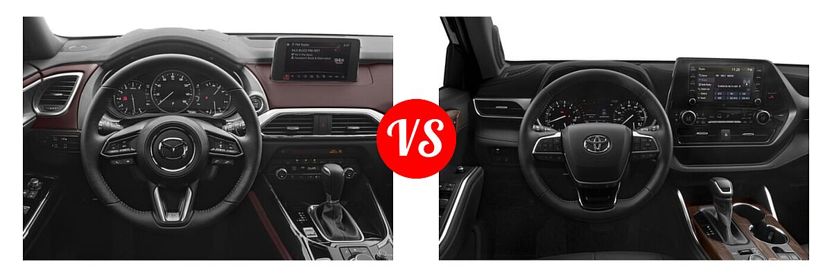 2020 Mazda CX-9 SUV Grand Touring vs. 2020 Toyota Highlander SUV Limited - Dashboard Comparison