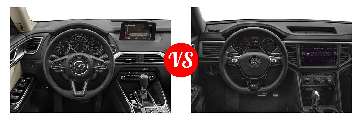 2020 Mazda CX-9 SUV Touring vs. 2020 Volkswagen Atlas SUV 3.6L V6 SE w/Technology R-Line / 3.6L V6 SEL R-Line - Dashboard Comparison