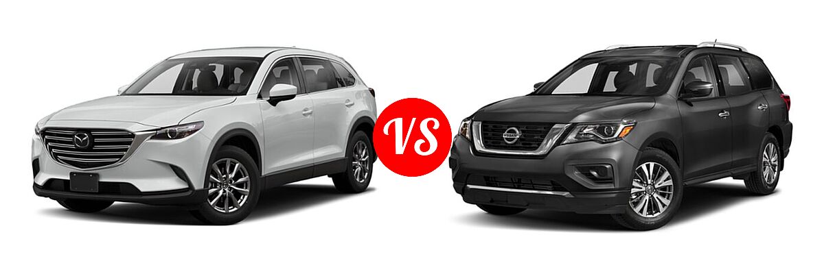 2020 Mazda CX-9 SUV Touring vs. 2020 Nissan Pathfinder SUV S - Front Left Comparison