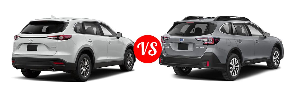 2020 Mazda CX-9 SUV Touring vs. 2020 Subaru Outback SUV CVT / Limited / Limited XT / Onyx Edition XT / Premium / Touring / Touring XT - Rear Right Comparison