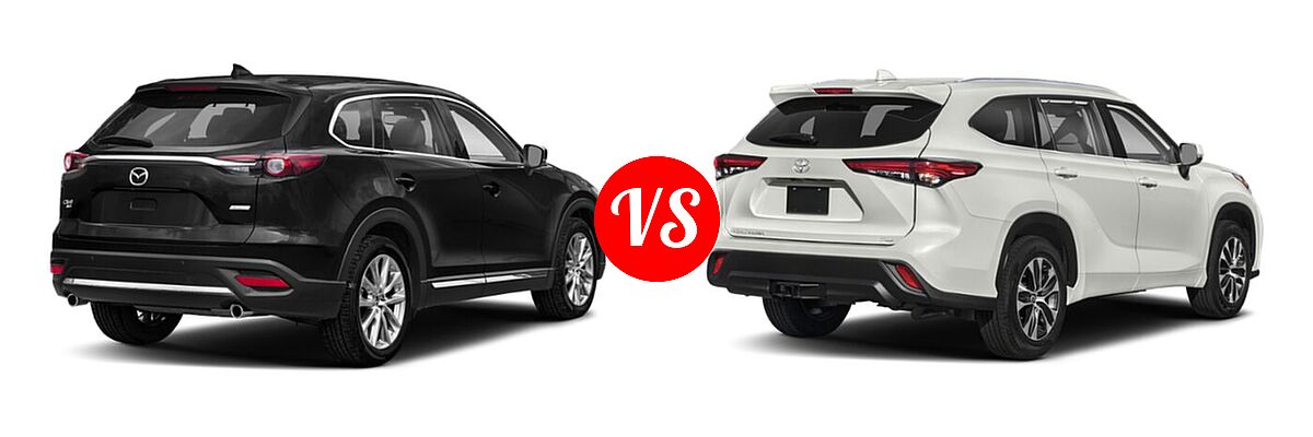 2020 Mazda CX-9 SUV Touring vs. 2020 Toyota Highlander SUV XLE - Rear Right Comparison