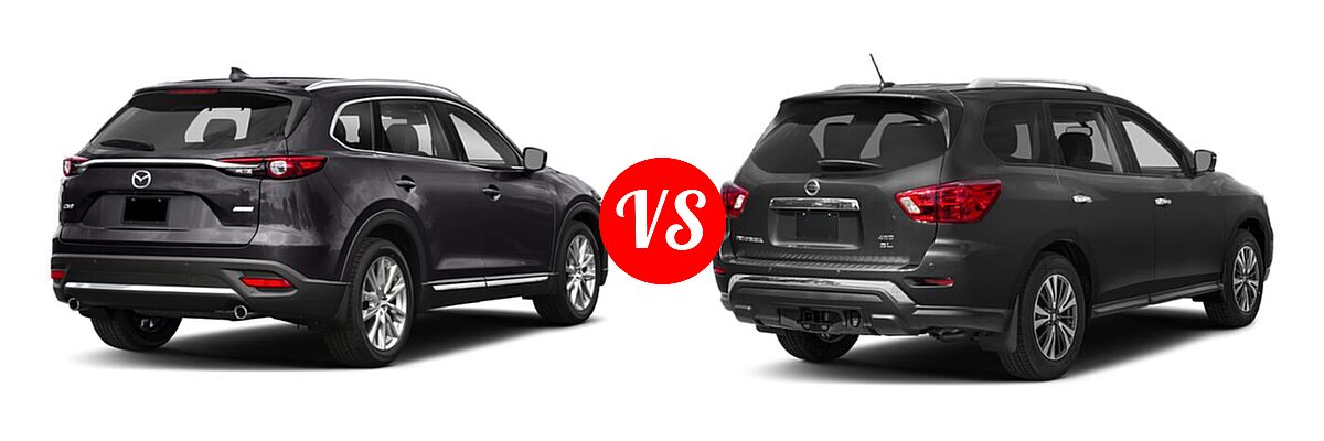 2020 Mazda CX-9 SUV Grand Touring vs. 2020 Nissan Pathfinder SUV SL / SV - Rear Right Comparison