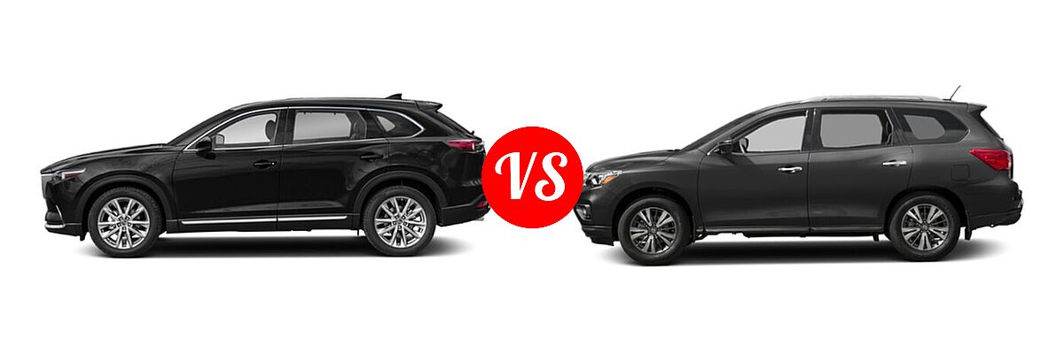 2020 Mazda CX-9 SUV Touring vs. 2020 Nissan Pathfinder SUV SL / SV - Side Comparison