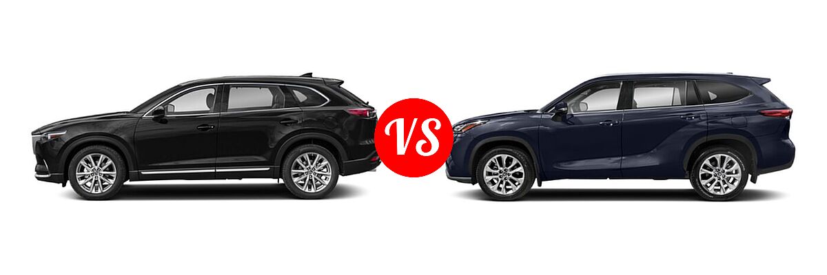 2020 Mazda CX-9 SUV Touring vs. 2020 Toyota Highlander SUV Limited - Side Comparison
