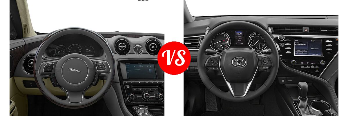 2016 Jaguar XJ Sedan XJL Portfolio / XJL Supercharged vs. 2018 Toyota Camry Sedan SE / XSE - Dashboard Comparison