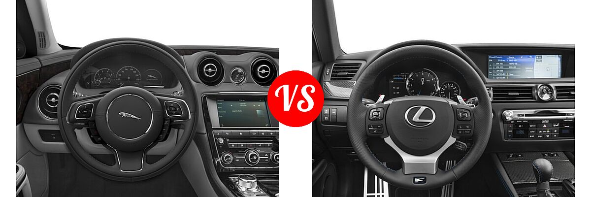 2017 Jaguar XJ Sedan XJ R-Sport / XJ Supercharged vs. 2017 Lexus GS F Sedan RWD - Dashboard Comparison