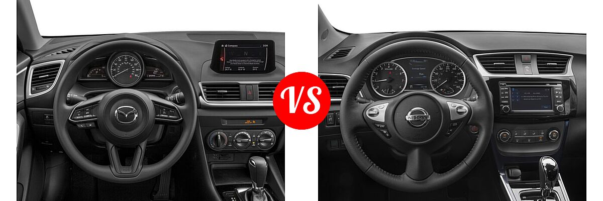 2017 Mazda 3 Sedan Sport vs. 2017 Nissan Sentra Sedan SR Turbo - Dashboard Comparison