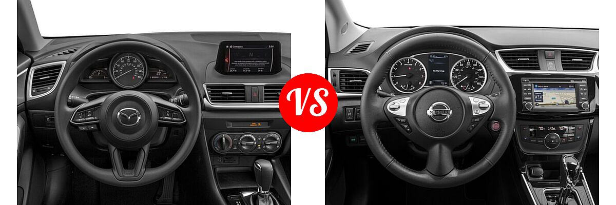 2017 Mazda 3 Sedan Sport vs. 2017 Nissan Sentra Sedan SL - Dashboard Comparison