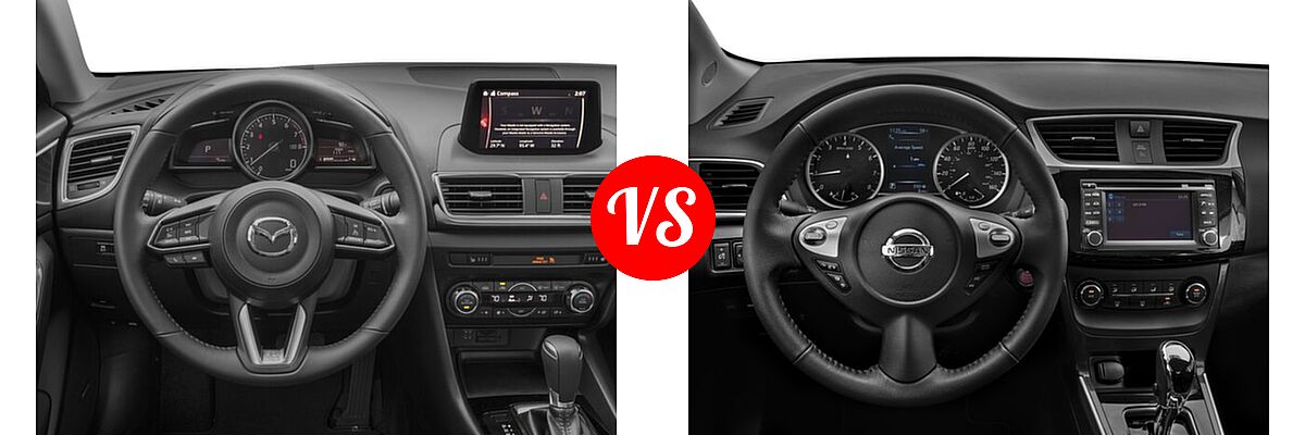 2017 Mazda 3 Sedan Grand Touring vs. 2017 Nissan Sentra Sedan SR - Dashboard Comparison